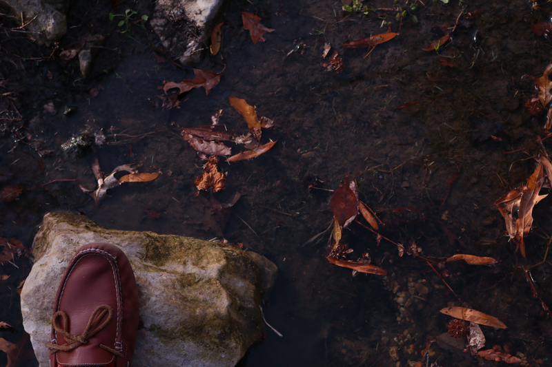 Me, stepping on a rock in a park, Late Dec.